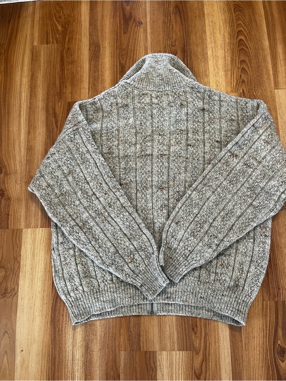 Vintage Pendleton Men's 100% Virgin Wool Zip-Up Farm-House Sweater Sz Lr - Picture 4 of 11
